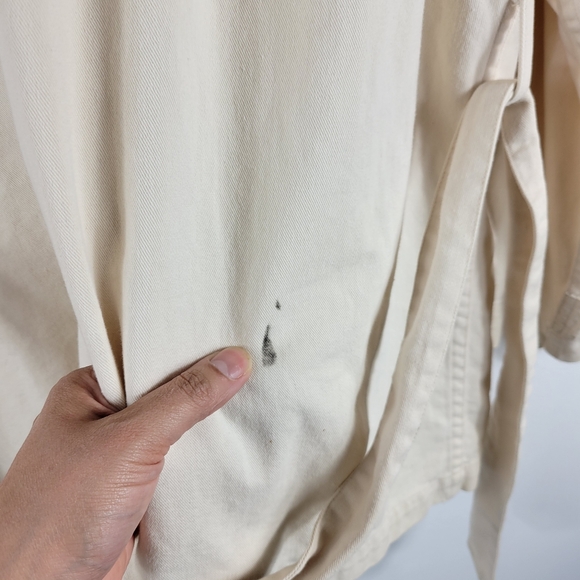 Vintage 80s Banana Republic Leather Patch Belted Button Up Utility Safari Jacket - Picture 11 of 12